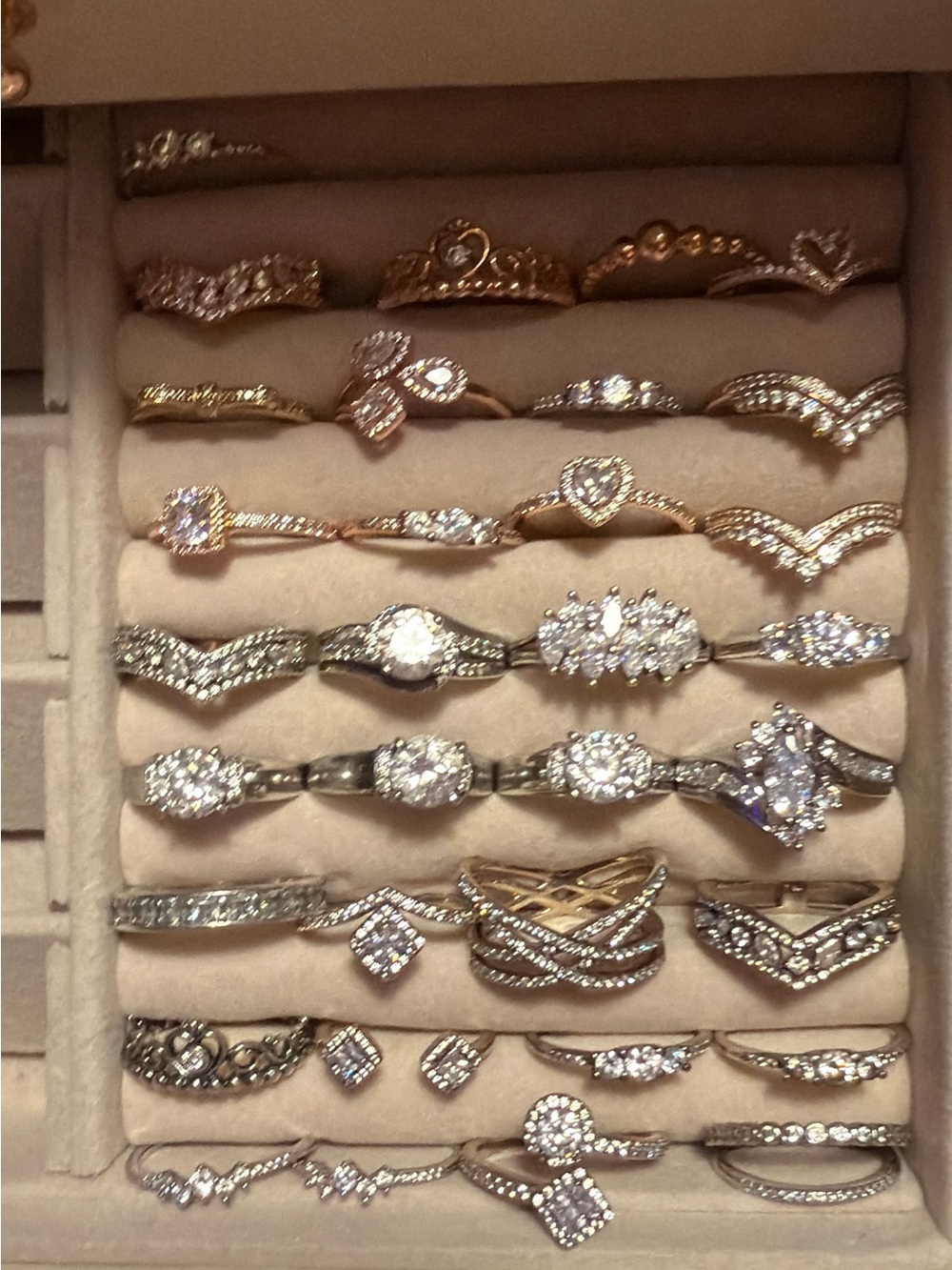 Pandora Rose Gold and Sterling silver size 8,9 rings . Epiphany Dominique 9-11